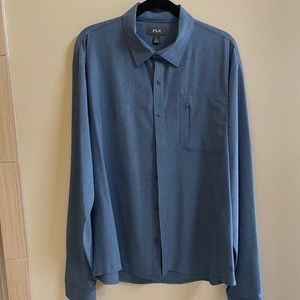 FLX Urban Commuter Blue Long Sleeved Button Down - Size XL